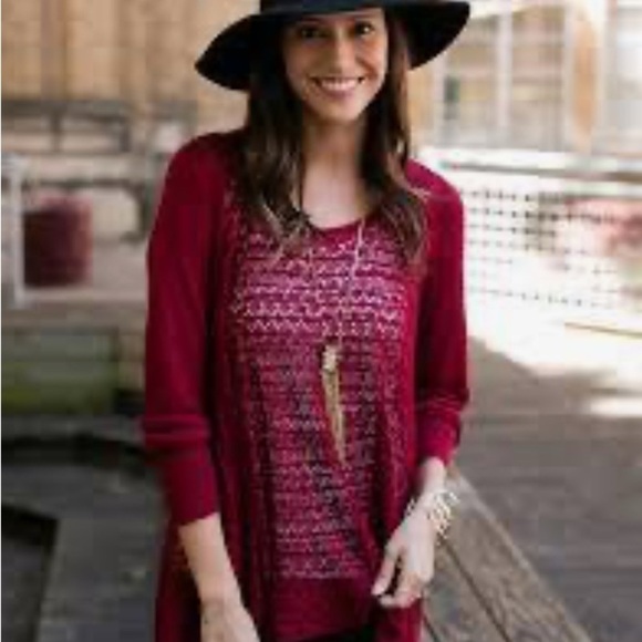 GRACE & LACE OPEN KNIT LIGHT WEIGHT TWO FIT KNIT CARDIGAN One size fits most NWT - Picture 1 of 11